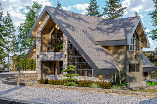 3-bedroom A-Frame — Timau – 3D Render