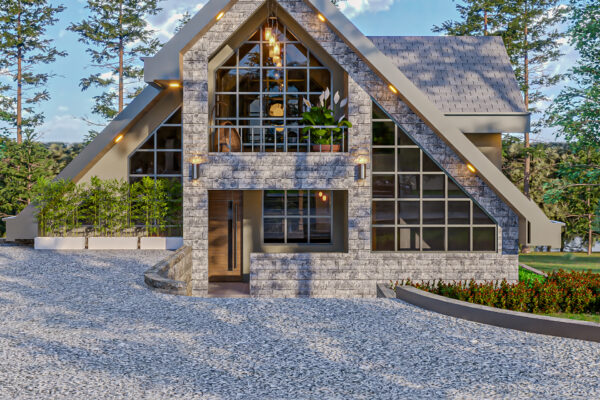 3-bedroom A-Frame — Timau – 3D Render