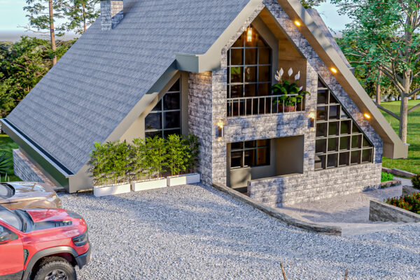3-bedroom A-Frame — Timau – 3D Render