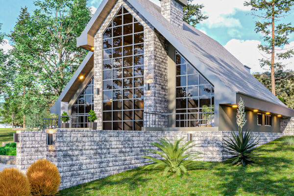 3-bedroom A-Frame — Timau – 3D Render