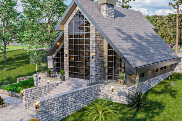 3-bedroom A-Frame — Timau – 3D Render