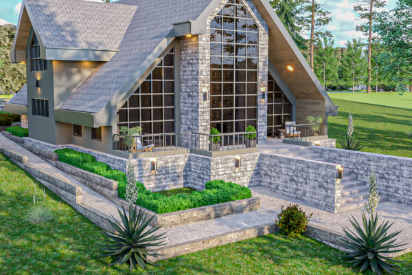 3-bedroom A-Frame — Timau – 3D Render