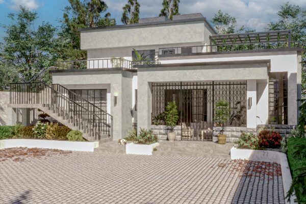 3 BEDROOM – FLAT ROOF BUNGALOW – 3D Render