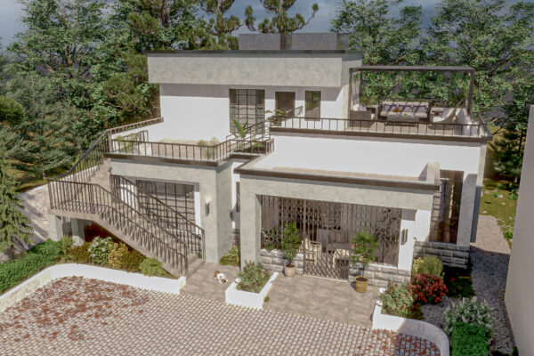 3 BEDROOM – FLAT ROOF BUNGALOW – 3D Render