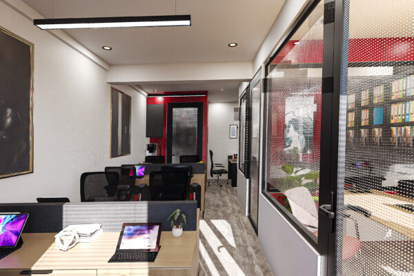 Innovative Office Design for IT Solutions: Threecs Success Story – 3D Render