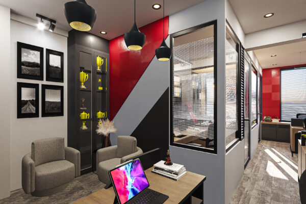 Innovative Office Design for IT Solutions: Threecs Success Story – 3D Render