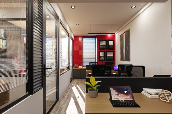 Innovative Office Design for IT Solutions: Threecs Success Story – 3D Render